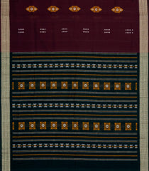 Maroon Woven Orissa Cotton Saree With Buttas-OR0885