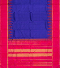 Purple Handloom Korvai Kanchipuram Silk Saree With Pink Temple Border-KA12765