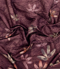 Burgundy Printed Synthetic Dola Silk Saree With Zari Stripes-BL5506