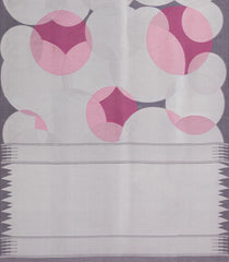 Grey Woven Art Dupion Saree With Abstract Motifs-BL4982