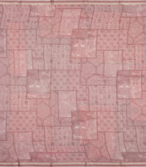Dusty Pink Printed Chanderi Cotton Saree With Floral Motifs-CC1717