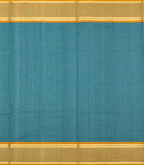 Cyan Handloom Silk Cotton Saree With Stripes & Contrast Border-SC3987