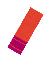 Orange Handloom Bengal Cotton Saree With Contrast Border-BG1849