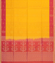 Mustard Handloom Soft Silk Saree With Diamond Motifs & Contrast Border-SO4484