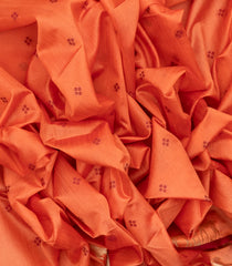 Orange Woven Synthetic Dola Saree With Floral & Deer Motifs-BL4497