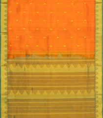 Mango Yellow Handloom Silk Cotton Saree With Buttas & Contrast Zari Border-SC4644