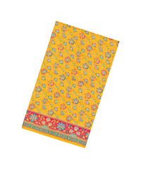 Mustard Printed Blended Viscose Saree With Position Printed Floral Motifs-BL5982