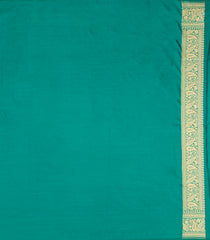 Aquamarine Woven Blended Satin Saree With Floral Zari Motifs-BL6014