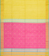 Yellow Handloom Maheswari Silk Cotton Saree With Buttas & Zari Border-SC4878
