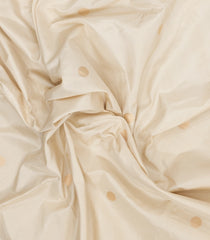 Cream Handloom Banarasi Silk Saree With Meenakari Border-BE1758