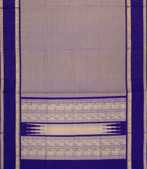 Lilac Handloom Silk Cotton Saree With Stripes & Contrast Border-SC4562