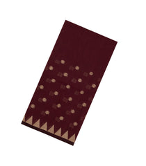 Maroon Handloom Bengal Cotton Saree With Kamalam Buttas-BG1797