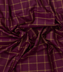 Maroon Handloom Uppada Silk Saree With Checks & Meena Pallu-UP0346