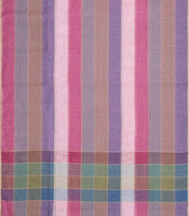 Multi Colour Woven Linen Saree With Stripes-LI0746
