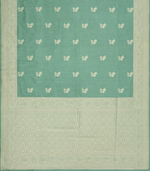 Aquamarine Woven Art Dupion Saree With Floral Zari Buttas-BL5942
