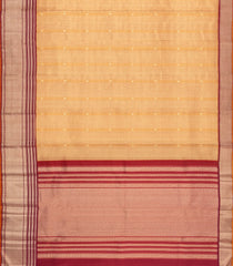 Gold Handloom Korvai Kanchipuram Silk Saree With Stripes -KA15769