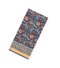 Grey Printed Jaipur Cotton Saree With Floral Motifs-JC1550
