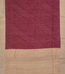 Crimson Handloom Tussar Saree With Printed Stripes Motifs-TU3038