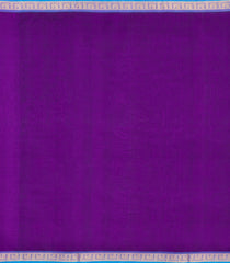 Purple Handloom 9 Yards Silk Cotton Saree With Contrast Border-SC4686