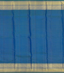 Blue Handloom Kanchipuram Silk Saree With Zari Checks & Buttas-KA16346