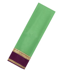 Mint Green Woven Mysore Silk Saree With Contrast Zari Border-MS3594