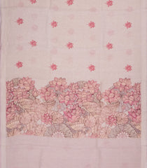 Lavender Woven Linen Saree With Printed Floral Motifs-LI0672