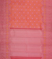 Red Handloom Kanchipuram Silk Saree With Floral Motifs-KA15085