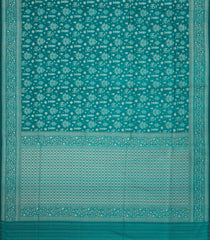 Sea Green Handloom Banarasi Silk Saree With Floral Motifs-BE1836