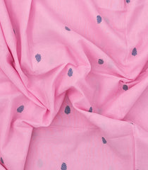Baby Pink Handloom Bengal Cotton Saree With Floral Buttas-BG1690