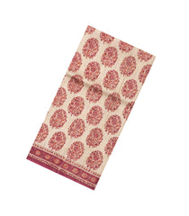 Taupe Woven Tussar Silk Saree With Printed Floral Motifs-TU3079