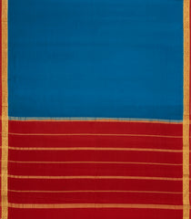 Sky Blue Woven Mysore Silk Saree With Contrast Zari Border-MS3634