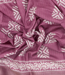 Dusty Pink Printed Synthetic Dola Silk Saree With Zari Border-BL5087