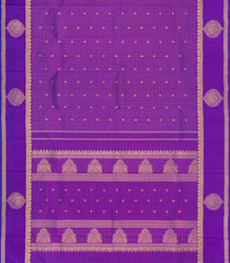 Purple Handloom Kanchipuram Silk Saree With Zari Checks & Buttas-KA15468