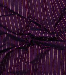 Dark Purple Handloom Silk Cotton Saree With Zari Stripes-SC4826