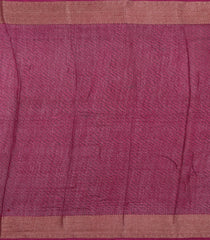 Crimson Printed Chanderi Cotton Saree With Zari Border-CC1694