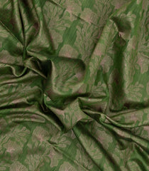 Green Woven Art Linen Saree With Floral Motifs-BL5646