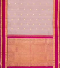 Dusty Pink Handloom Korvai Kanchipuram Silk Saree With Zari Buttas-KA15948