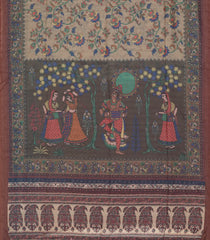 Grey Woven Art Chanderi Saree With Printed Floral Motifs-BL3944