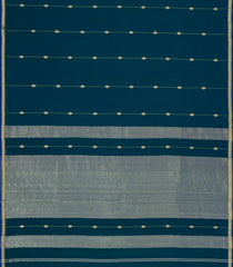Teal Handloom Maheswari Silk Cotton Saree With Buttas-SC4180
