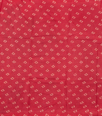 Red Printed Jaipur Cotton Saree With Printed Floral Motifs-JC1761