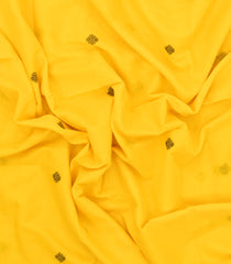 Yellow Handloom Bengal Cotton Saree With Kamalam Buttas-BG1784