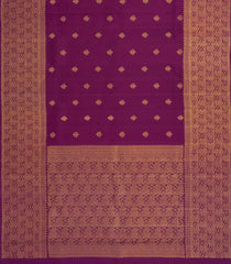 Magenta Handloom Kanchipuram Silk Saree With Floral Motifs-KA14086