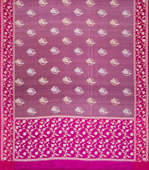Mangenta Handloom Organza Satin Soft Silk Saree With Floral Motifs-SO4085