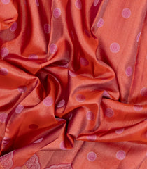 Red Handloom Kanchipuram Silk Saree With Floral Motifs-KA15085