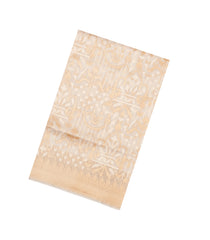 Cream Handloom Banarasi Organza Silk Saree With Floral Motifs-BE1825
