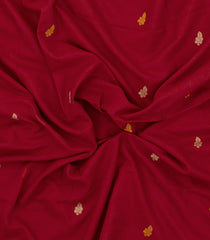 Red Handloom Bengal Cotton Saree With Floral Buttas-BG1617