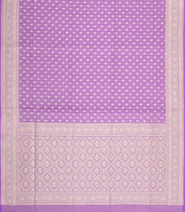 Lavender Handloon Banarasi Silk Saree With Floral Zari Motifs-BE1926