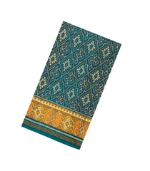 Teal Handloom Rajkot Patola Silk Saree With Ikat Motifs-IK0442
