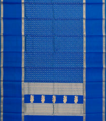 Blue Handloom Kanchipuram Silk Saree With Zari Checks-KA15189