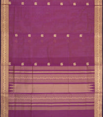 Lilac Handloom Silk Cotton Saree With Zari Buttas & Contrast Border-SC4802